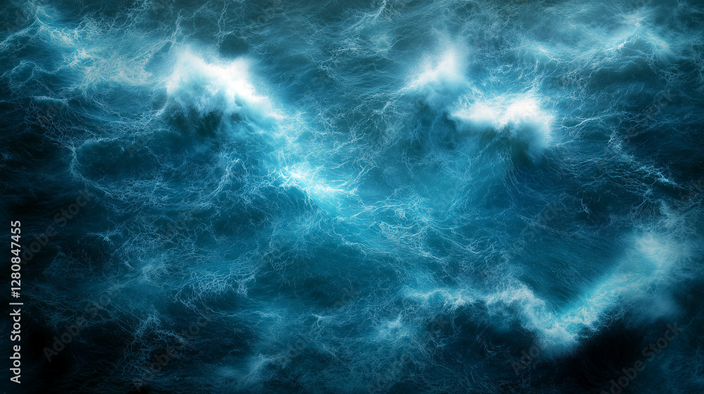 Water of the ocean and waves seen from above. Water of the ocean and waves seen from above.