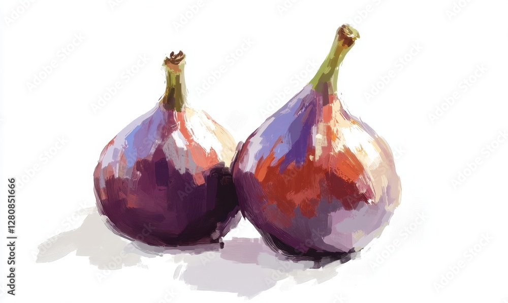 Fototapeta premium Two vibrant, freshly harvested onions resting on a clean surface, showcasing their rich colors and textures