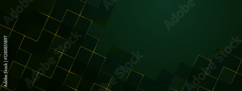 elegant dark green and black pattern of squares or diamonds outlined in gold. Perfect for backgrounds, stationery, textiles, and packaging designs.
