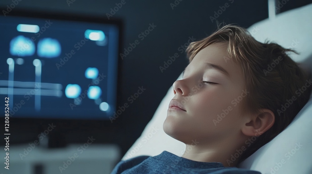 Autism research professional analyzing sleep patterns in children with autism. Featuring sleep studies and autism evaluation