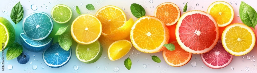 Colorful Citrus Fruits Background Colorful Citrus Fruits Background