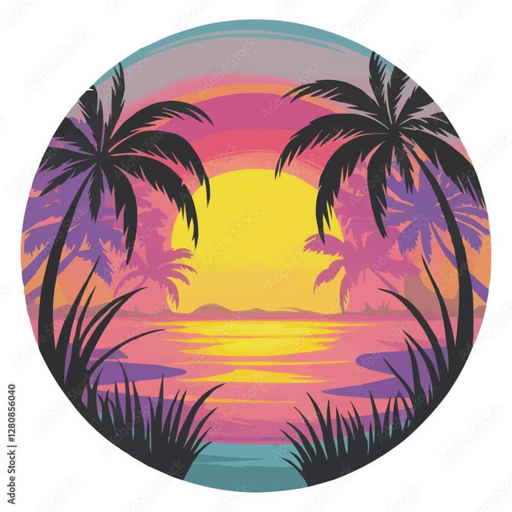 Naklejka premium palm tree on the beach