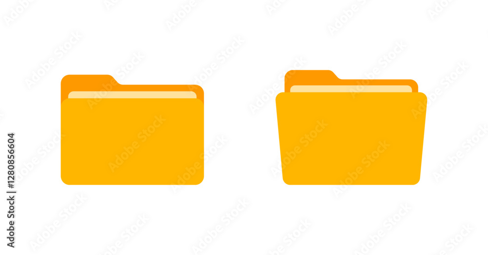 File folder vector icons. File folder in flat style. File folders. Yellow Folder icons File folder vector icons. File folder in flat style. File folders. Yellow Folder icons