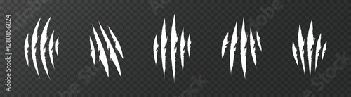 Animals claw scratches.Claw scratches. Realistic animal claw set.