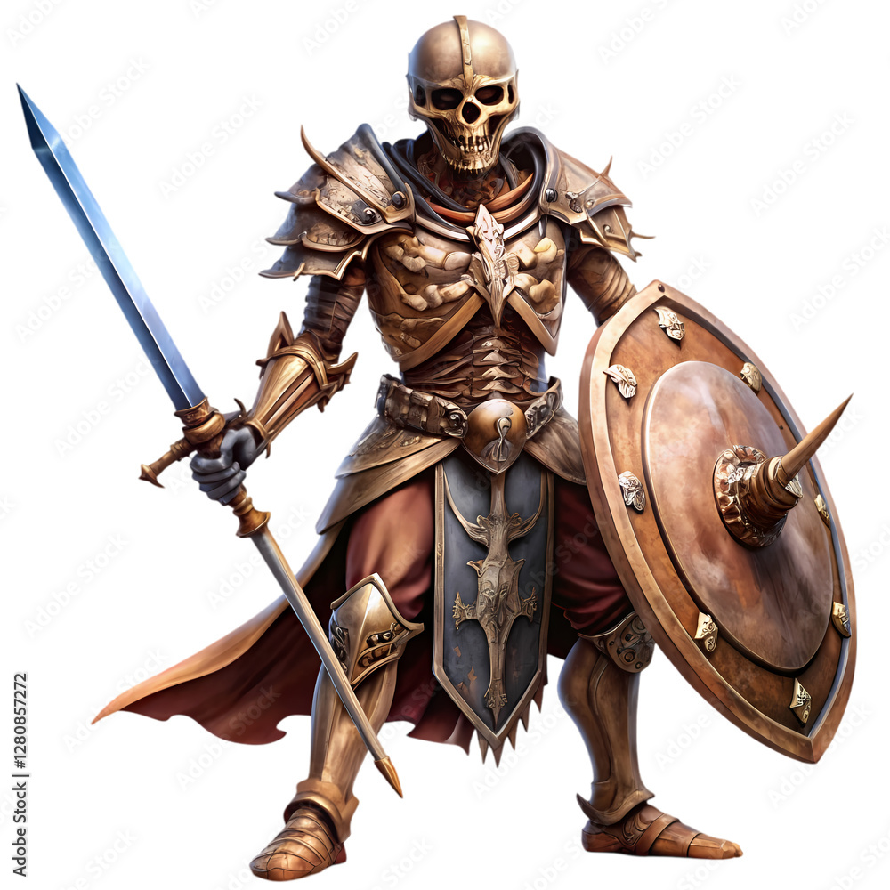 Skeleton wear armour and hold sward and shield Skeleton wear armour and hold sward and shield