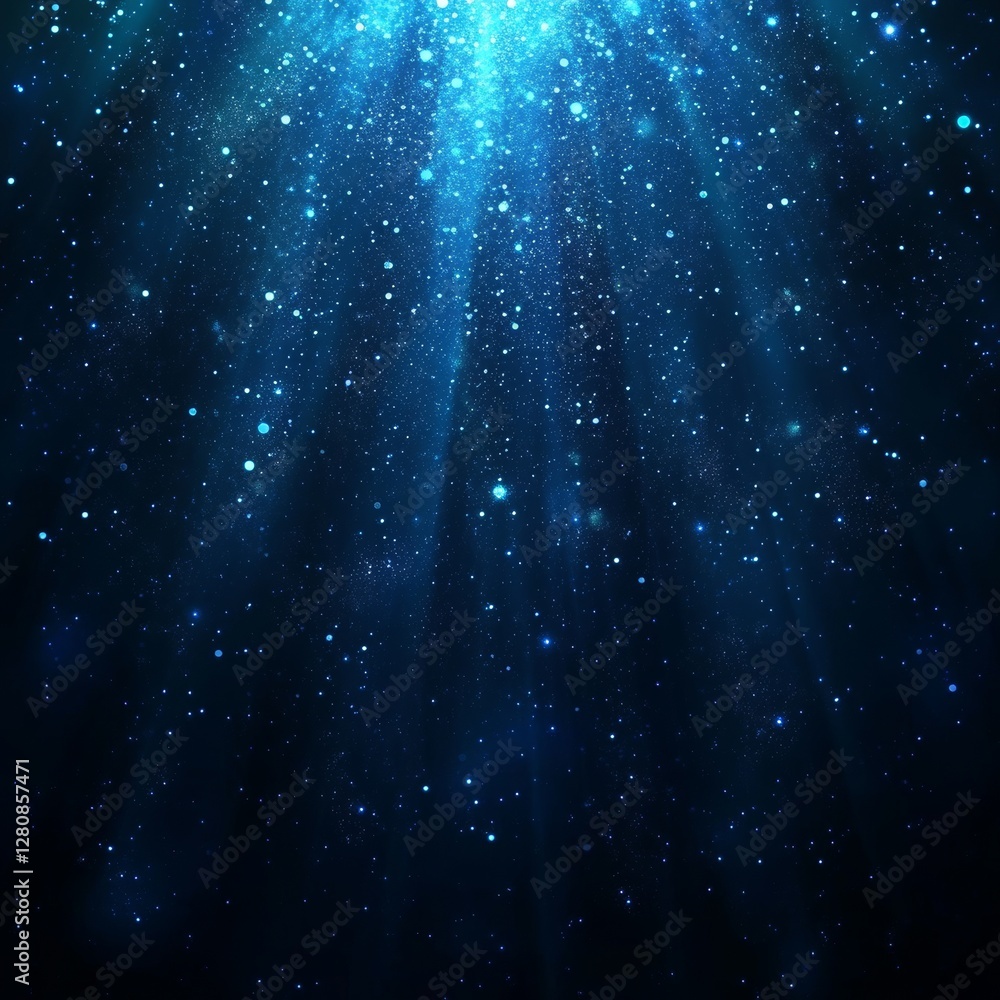 The magic of Christmas is embodied in a winter background filled with sparkling snow, light, and snowflakes set against a blank canvas