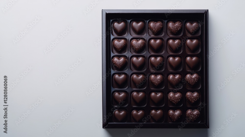 A Box Of Delicious Heart Shaped Chocolate Candies A Box Of Delicious Heart Shaped Chocolate Candies
