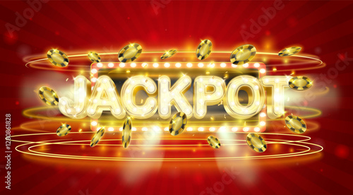 Glowing Marquee Lettering - Classic jackpot Sign Vector