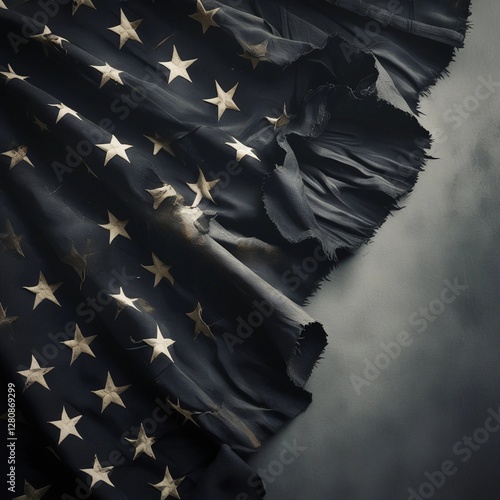 USA national flag The black American flag. The USA flag. America identity.