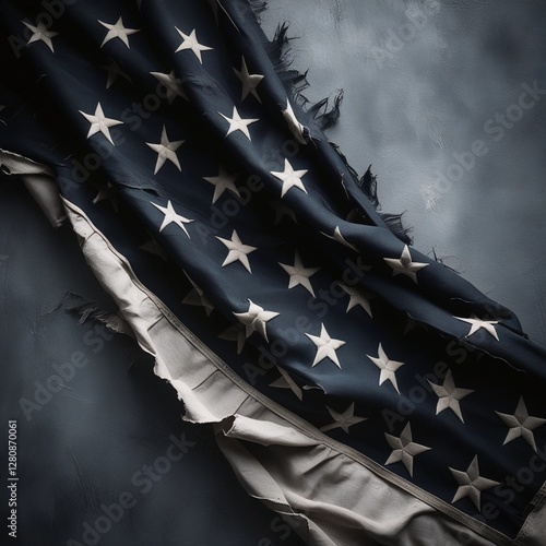 USA national flag The black American flag. The USA flag. America identity.