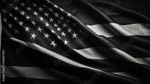 USA national flag The black American flag. The USA flag. America identity.