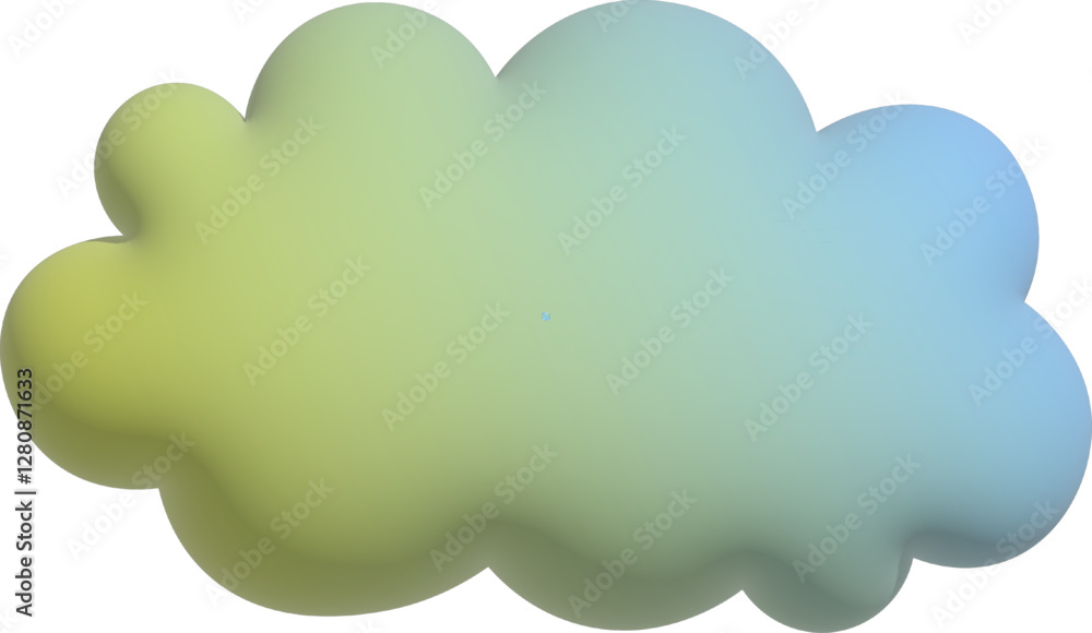 Clip art image of beautiful cloud 3D icon Clip art image of beautiful cloud 3D icon