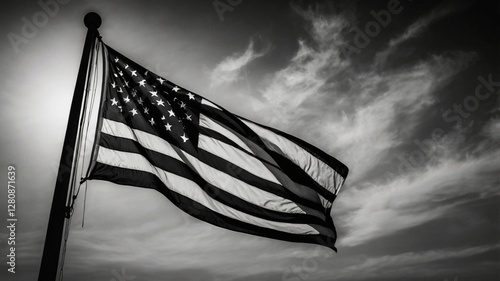 USA national flag The black American flag. The USA flag. America identity.