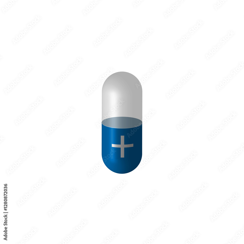 blue pill on white background blue pill on white background