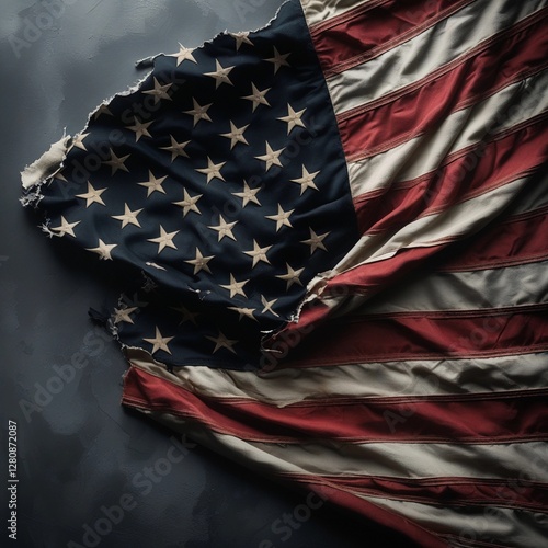 USA national flag The black American flag. The USA flag. America identity.