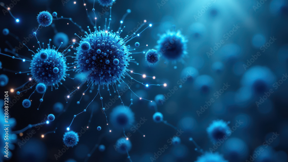High-resolution microscopic image of semaglutide molecules with a dark background. High-resolution microscopic image of semaglutide molecules with a dark background.