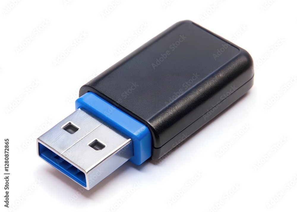 black usb flash drive isolated on a white background black usb flash drive isolated on a white background