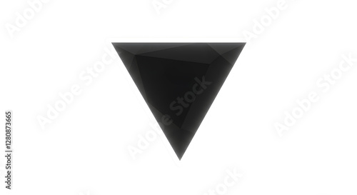 Free Download Abstract Black Triangle with Glowing Edge on Simple Gray Background - GFXLoad