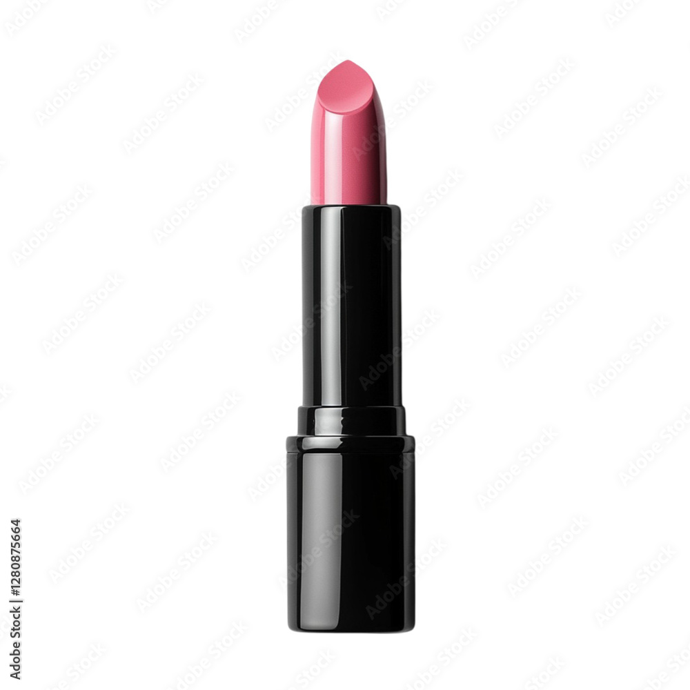 Obraz premium Pink Lipstick in Black Tube, Beauty Product, Makeup