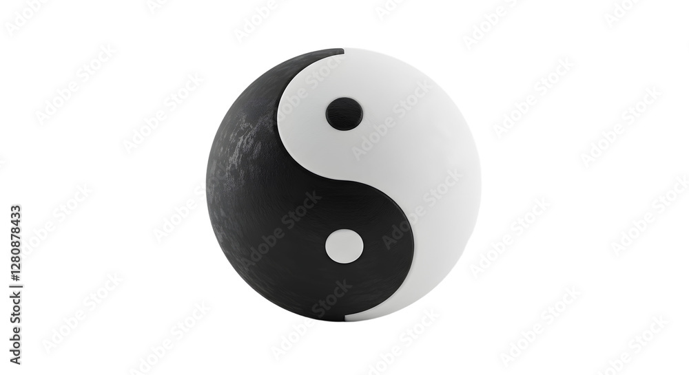 Yin Yang Symbol Representing Balance and Harmony on White Background Yin Yang Symbol Representing Balance and Harmony on White Background