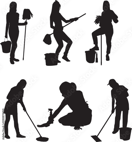 Cleaning Women svg, Toilet Vacuum Laundry SVG,expert cleaning, woman silhouette, cleaning svg, Woman cleaning bundle svg, Dry Cleaning, 