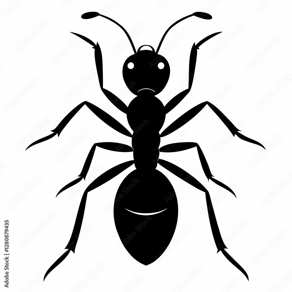 Simple Black Ant Outline Vector for Modern Art Design Simple Black Ant Outline Vector for Modern Art Design