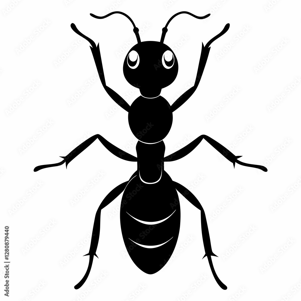 Simple Black Ant Outline Vector for Modern Art Design Simple Black Ant Outline Vector for Modern Art Design