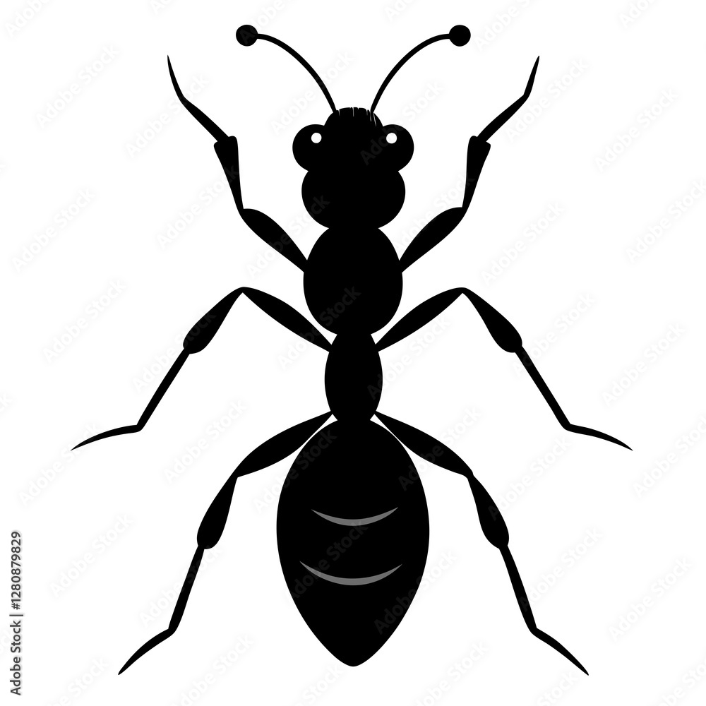 Simple Black Ant Outline Vector for Modern Art Design Simple Black Ant Outline Vector for Modern Art Design