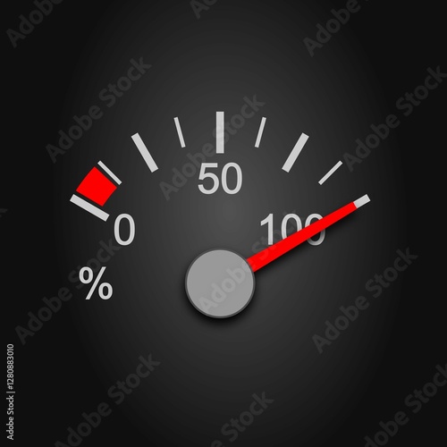Obraz na płótnie Percentage meter on the full mark w salonie