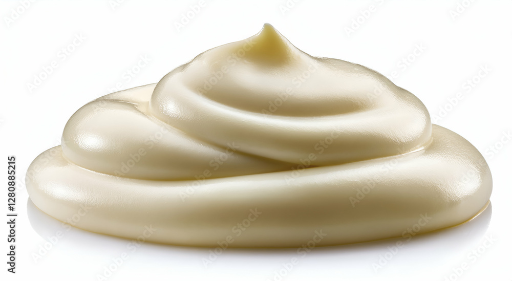 Creamy White Substance Swirl. on white background Creamy White Substance Swirl. on white background