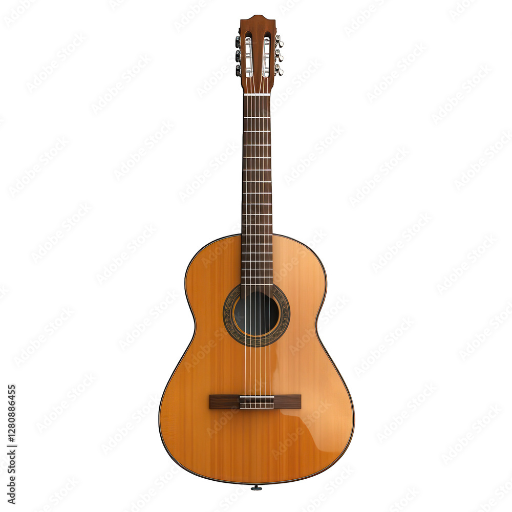 Fototapeta premium Acoustic guitar isolated on transparent background