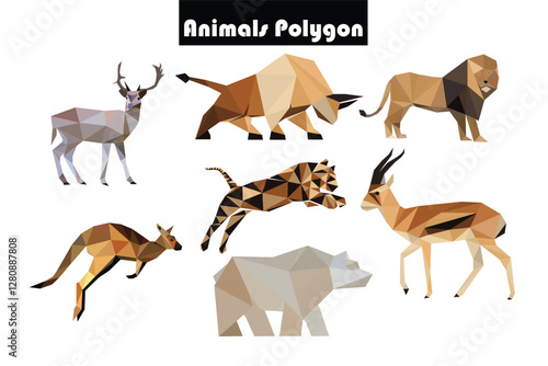 Animals Polygon Design, Design graphic Conception, logo icon template graphic art, vector illustration design.
