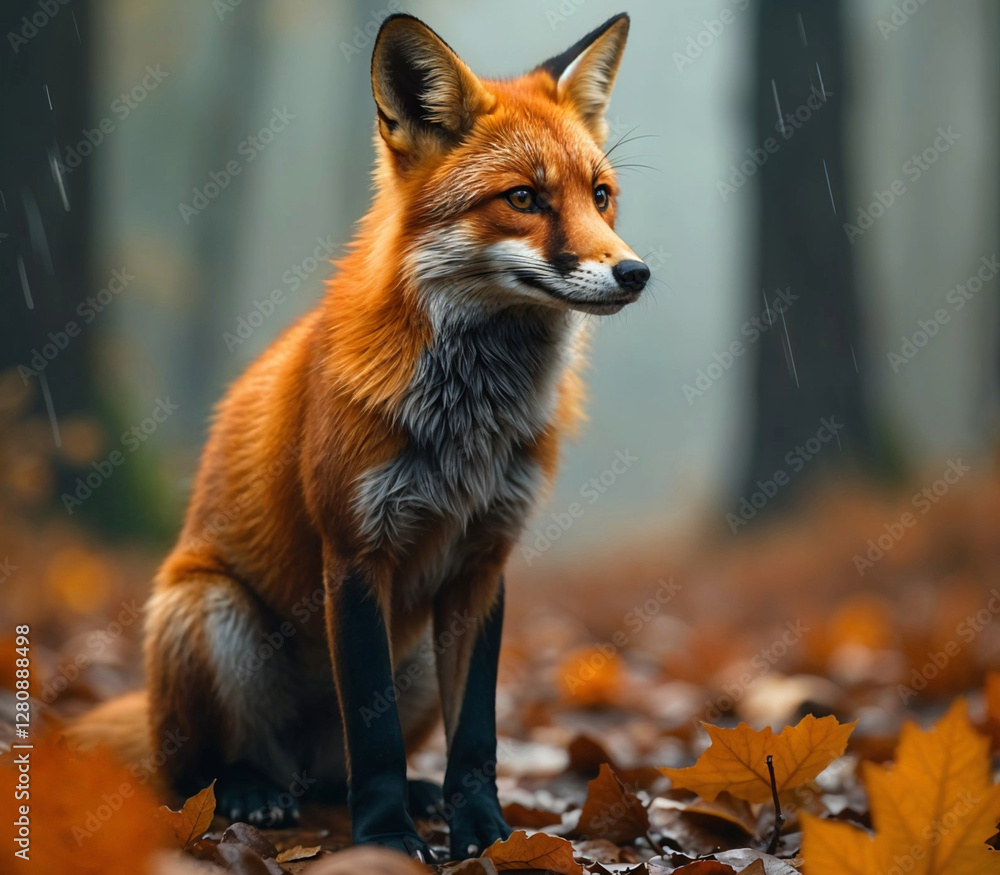 Obraz premium red fox in the wild