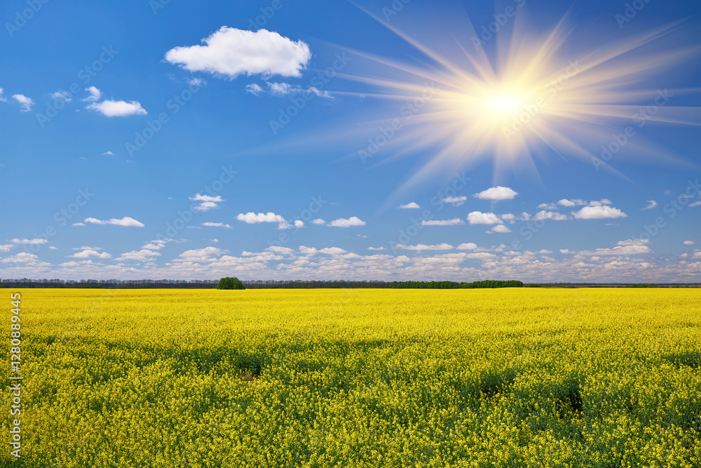 Obraz premium Yellow Rapeseed Field