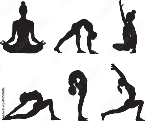 silhouette of a woman doing yoga