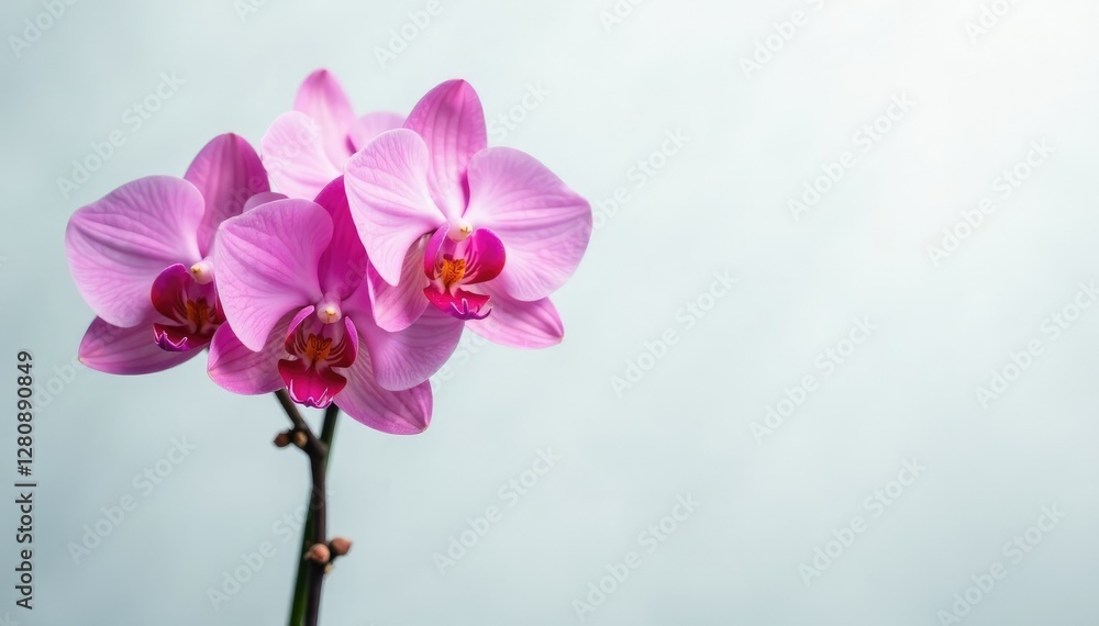 Delicate pink torch ginger flowers on a snowy white background, orchid, botanical, blossom Delicate pink torch ginger flowers on a snowy white background, orchid, botanical, blossom