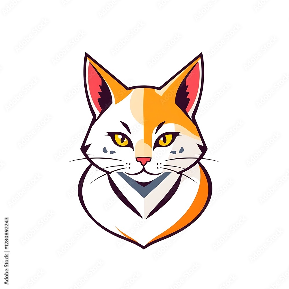 Adorable Cat Mascot Logo with a Playful Expression on a Clean White PNG Background Adorable Cat Mascot Logo with a Playful Expression on a Clean White PNG Background