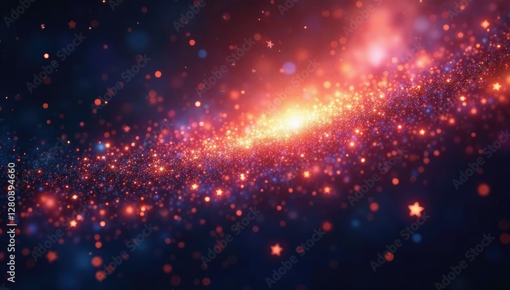 Fototapeta premium Glittering stardust fills the cosmos with twinkling light, shimmer, glitter