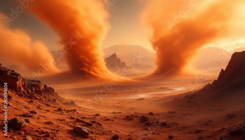 Martian Dust Devils: A Breathtaking Panorama of an Alien Landscape