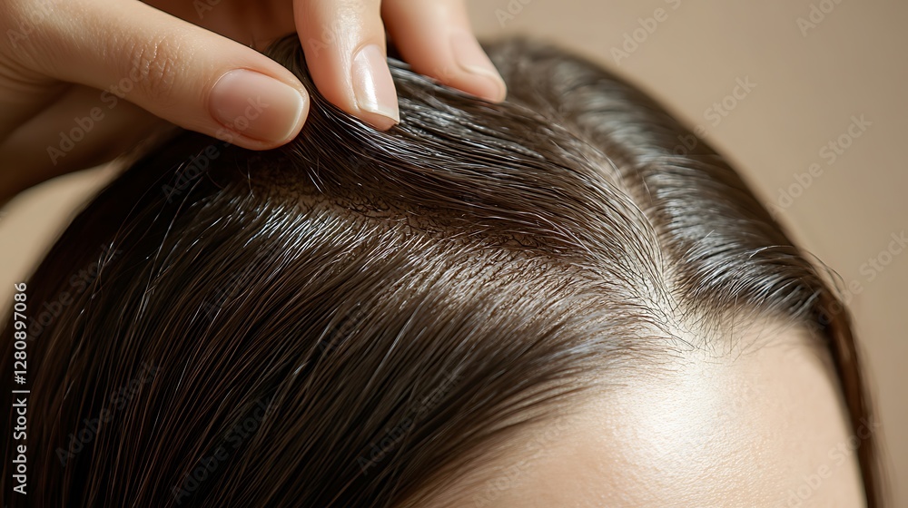custom made wallpaper toronto digitalClose-up of a woman's scalp showing hair and skin.