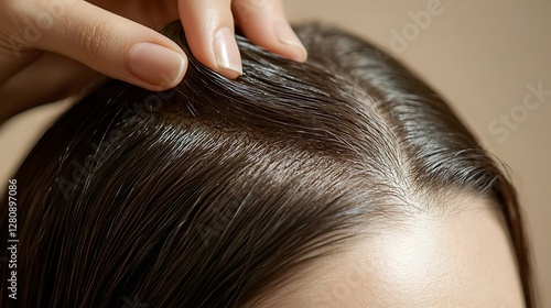 Wallpaper Mural Close-up of a woman's scalp showing hair and skin. Torontodigital.ca