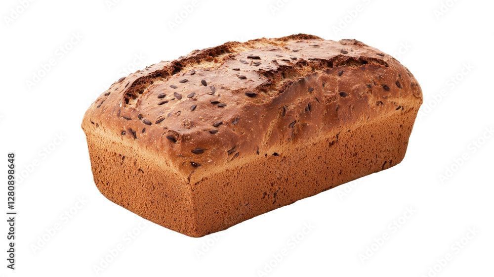 Freshly baked loaf of bread, golden crust with a fluffy interior, perfect for sandwiches or toast, inviting kitchen setting. Isolated on white background or PNG Freshly baked loaf of bread, golden crust with a fluffy interior, perfect for sandwiches or toast, inviting kitchen setting. Isolated on white background or PNG