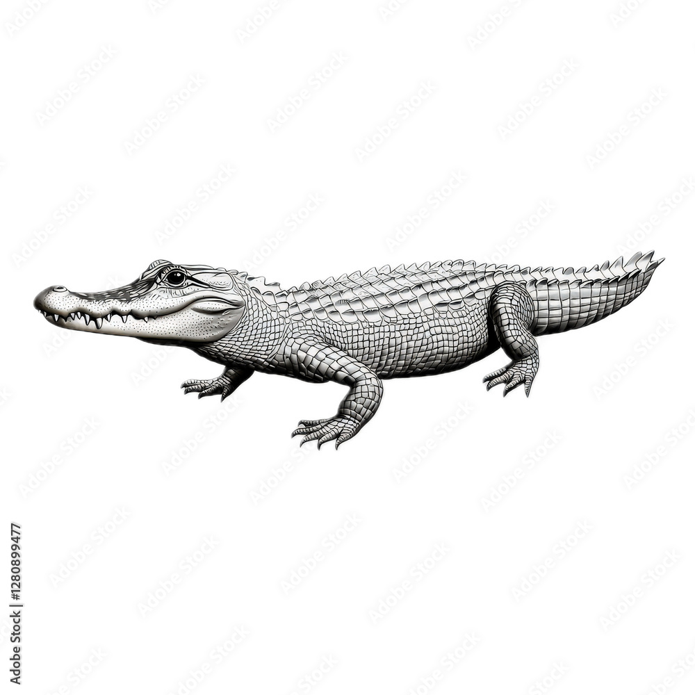 Detailed Illustration of a Realistic Alligator Detailed Illustration of a Realistic Alligator