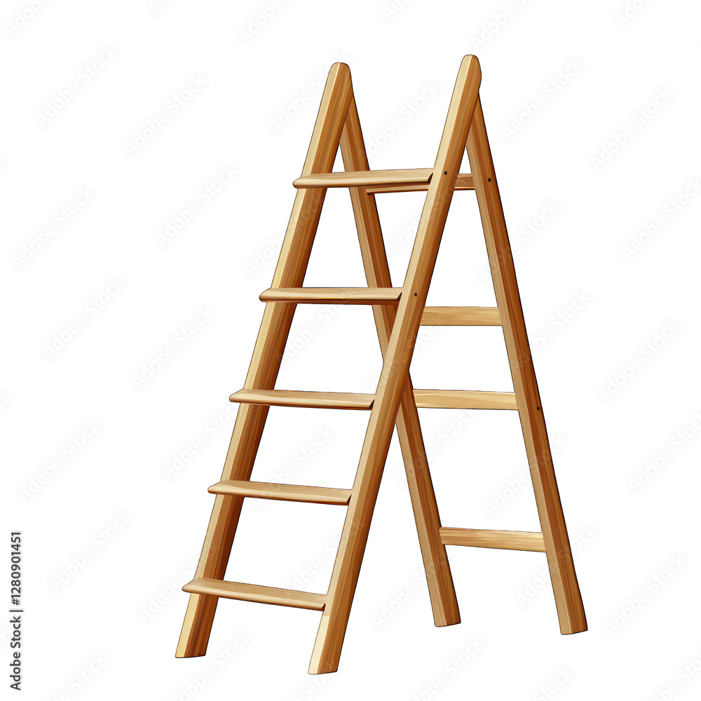 Folding ladder isolated on transparent background Folding ladder isolated on transparent background