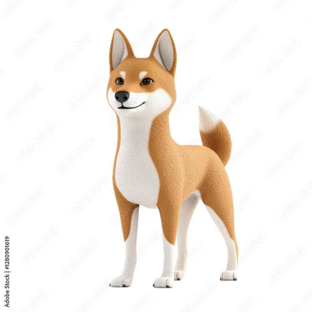 Playful Shiba Inu Dog Cartoon Character Illustration Playful Shiba Inu Dog Cartoon Character Illustration