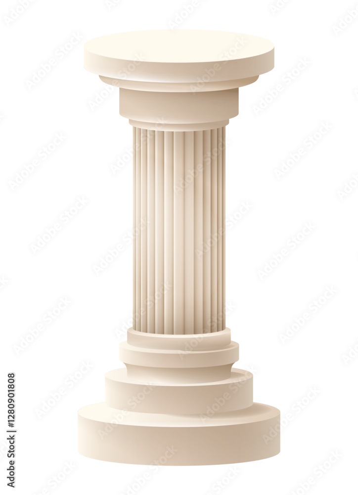 Ancient greek column vector illustration. Isolated on transparent background. 3d render clip art. Ancient greek column vector illustration. Isolated on transparent background. 3d render clip art.