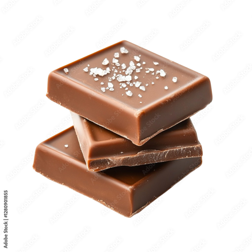 Delicious Sea Salt Milk Chocolate Squares Stack Delicious Sea Salt Milk Chocolate Squares Stack