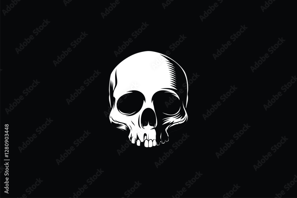 Obraz premium Human skull head vector image template