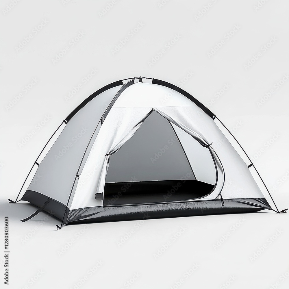 Single Layer Dome Tent in White and Gray Camping Equipment for Wilderness Single Layer Dome Tent in White and Gray Camping Equipment for Wilderness