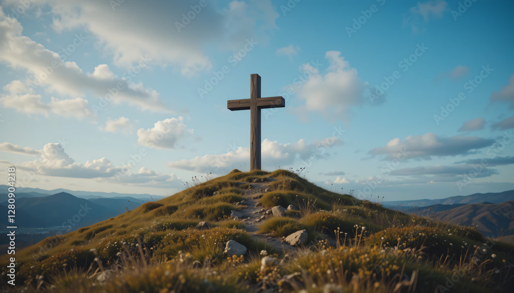 cross on the top of mountain cross on the top of mountain